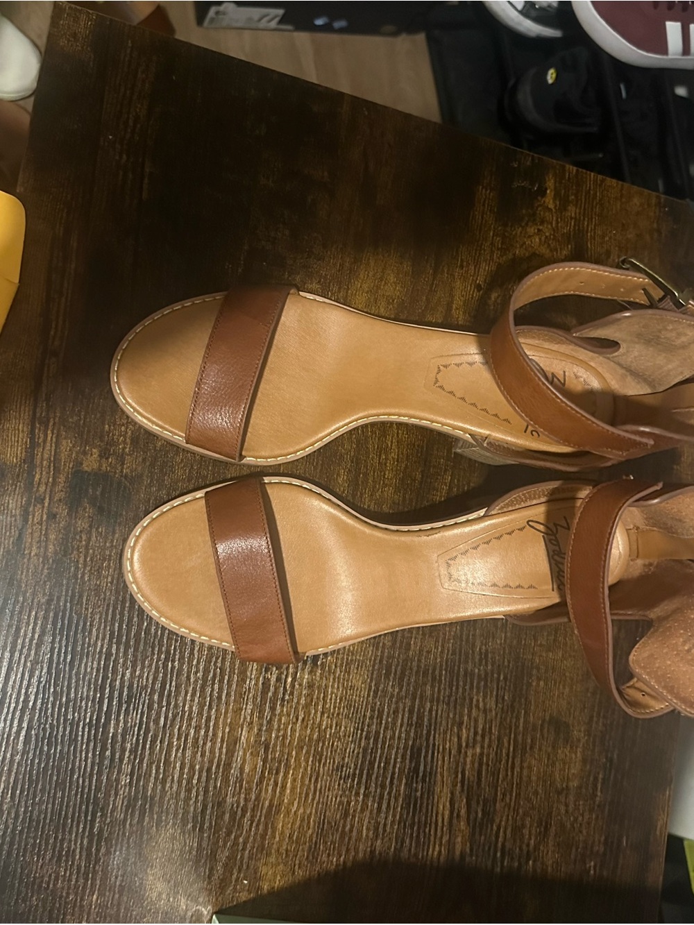 Women’s Tan Ankle-Strap Leather Sandals
